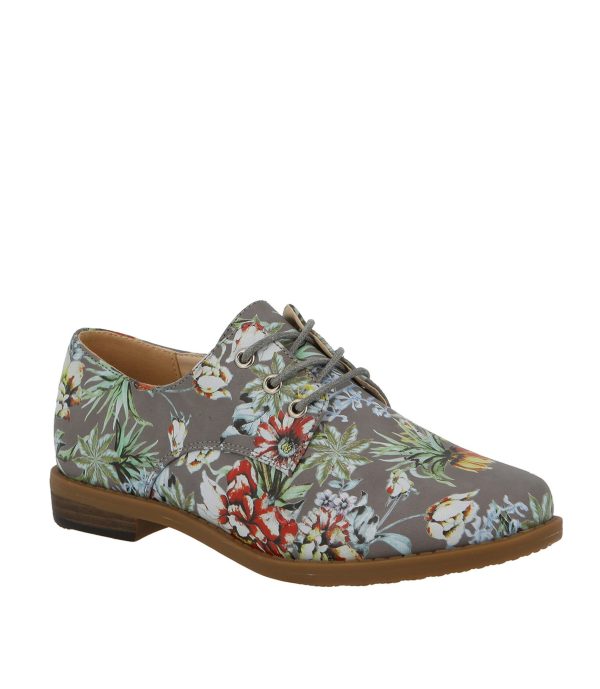 Hush Puppies |Soft Style Grey Floral Tyler Lace-Up Shoe