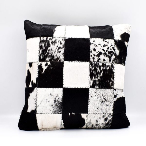 Umham Nguni Scatter Cushion Black and White Checkered